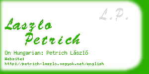 laszlo petrich business card