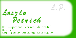 laszlo petrich business card